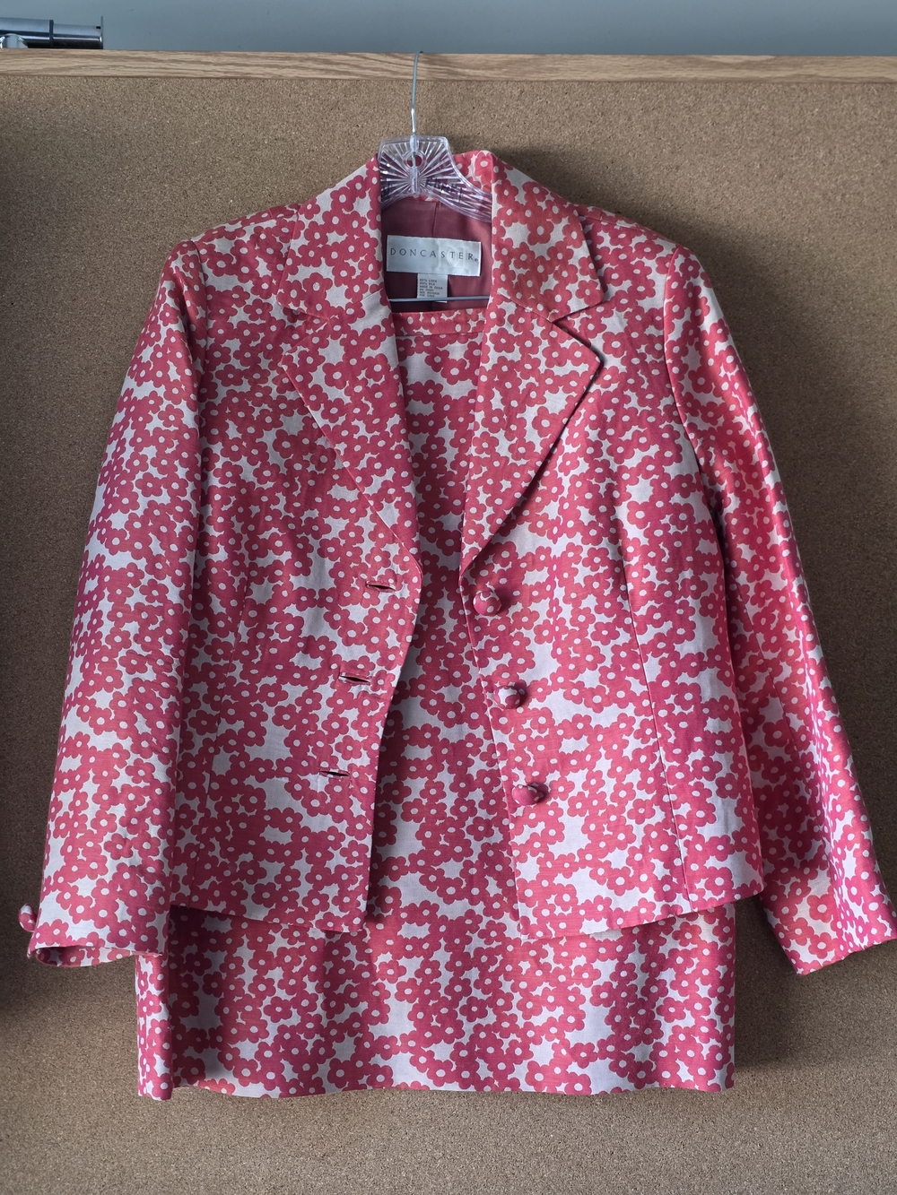 Doncaster Linen Silk Floral Blazer & Skirt Set 12/14 Wedding Guest Church